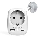 TESSAN Adaptador Enchufe Europeo a Americano